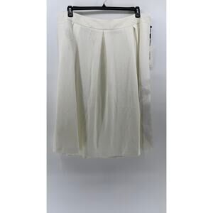 CALVIN KLEIN Women's Plus White Pleated Scuba A-Line Knee-Length Skirt SZ 20W